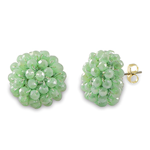 Boucles d&rsquo;oreilles facett&eacute;es avec anneau Vert clair
