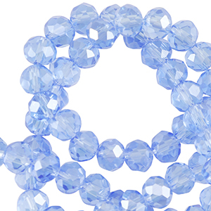 Perles &agrave; facettes 8x6mm disque Heishi Bleu finley-pearl shine coating
