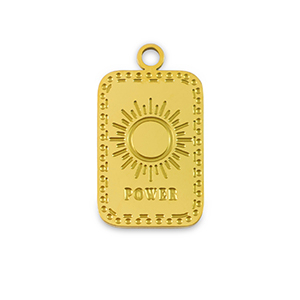 Breloques en acier Inox La Luna 'Power' Dor&eacute;