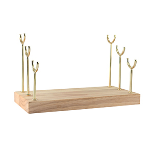 Pr&eacute;sentoir bijoux pour bagues 3 niveaux Naturel-dor&eacute;