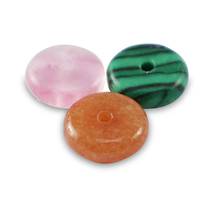 Pierres naturelles m&eacute;lang&eacute;es rondelles 6mm Multicolore rose vert