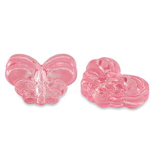 Perles en verre papillon Rose rouge