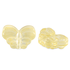 Perles en verre papillon Jaune