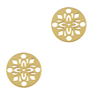 Breloques en acier Inox connecteur boh&egrave;mes 14mm Dor&eacute;