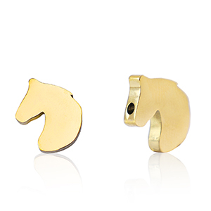 Perles en acier Inox cheval Dor&eacute;