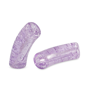 Perles tubes acryliques craquel&eacute; Violet lavande
