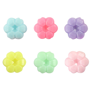 Perles aspect acrylique fleur Multicolore pastel