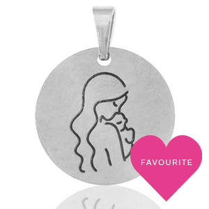 Breloques en acier Inox m&egrave;re Argent&eacute;