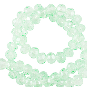 Perles &agrave; facettes 6x4mm disque Heishi Vert menthe doux
