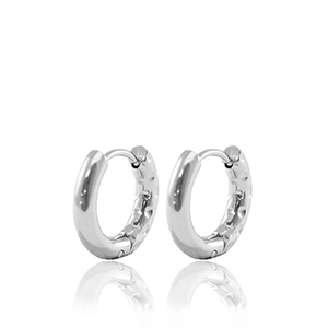 Boucles d'oreilles en acier Inox cr&eacute;oles r&eacute;versible 15mm Argent&eacute;