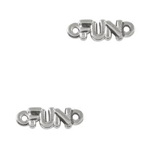 Breloques en m&eacute;tal DQ connecteur "FUN" Argent&eacute; antique (sans nickel)