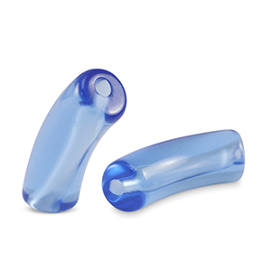 Perles tubes acryliques Bleu caroline