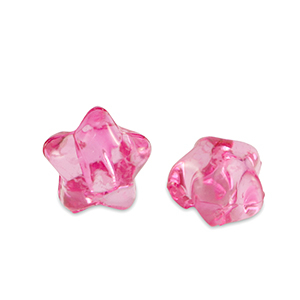 Perles acryliques &eacute;toile Rose magenta transparent