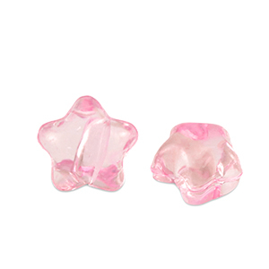 Perles acryliques &eacute;toile Rose transparent