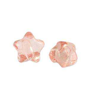 Perles acryliques &eacute;toile Rose saumon transparent