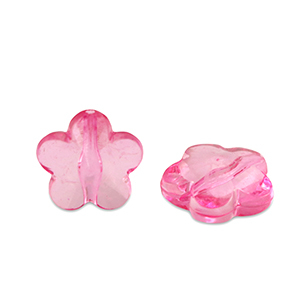 Perles acryliques fleur Rose magenta transparent