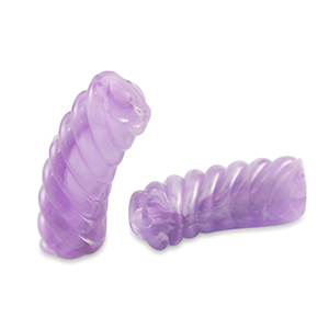 Perles tubes acryliques torsad&eacute; Violet transparent