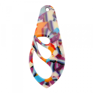Pendentifs en r&eacute;sine aile Confetti multicolore