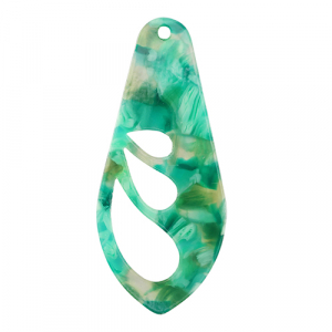 Pendentifs en r&eacute;sine aile Turquoise-vert