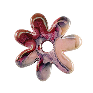 Perles en c&eacute;ramique DQ grecque fleur Rose-noir