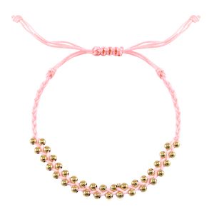 Bracelets tendance perles en acier inoxydable Rose-dor&eacute;