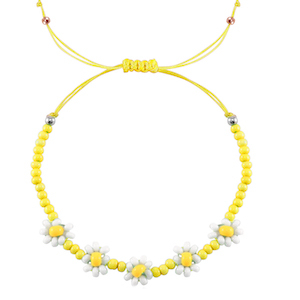 Bracelets tendance fleur Jaune-blanc