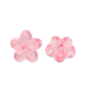 Perles acryliques fleur Transparent rose
