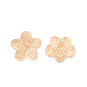 Perles acryliques fleur Transparent marron cuivre
