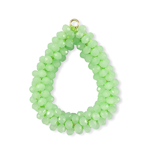 Boucles pendentifs facett&eacute;es goutte Vert clair
