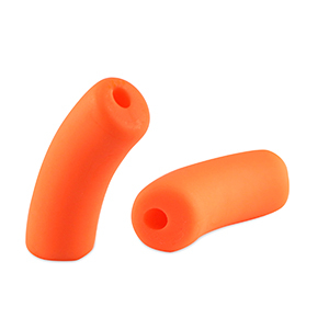 Perles tubes acryliques mat Orange vif