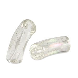 Perles tubes acryliques Transparent paillet&eacute;-AB coating