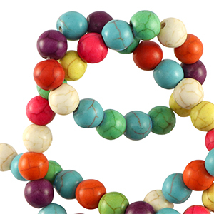 Pierres naturelles perles howlite 10mm Multicolore