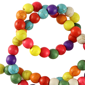 Pierres naturelles perles howlite 6mm Multicolore