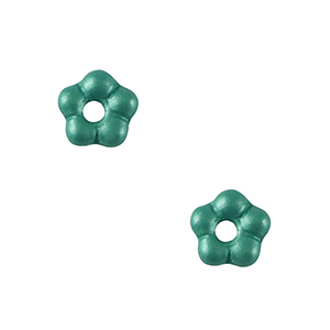 Perles tch&egrave;ques fleur 5mm Vert aqua