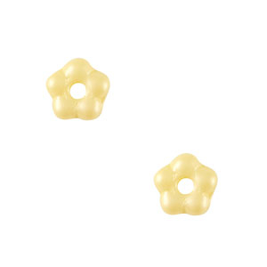 Perles tch&egrave;ques fleur 5mm Jaune citron