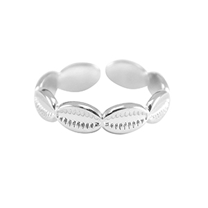 Bagues en acier Inox cauri Argent&eacute;