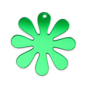 Pendentifs accroche-regard fleur 35mm Vert kelly m&eacute;tallique