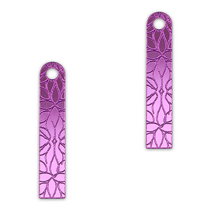 Pendentifs accroche-regard barre fleur Violet lilas m&eacute;tallique
