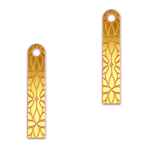 Pendentifs accroche-regard barre fleur Jaune m&eacute;tallique
