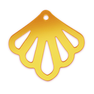 Pendentifs accroche-regard coquille Jaune m&eacute;tallique