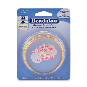 Beadalon Fil de style Allemand demi-rond 22Gauge Dor&eacute;