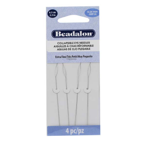 Beadalon collapsible eye needle 6.3cm (Extra Fine) Argent&eacute;