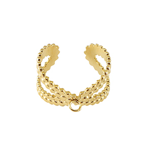 Bagues en acier Inox avec anneau Dor&eacute;