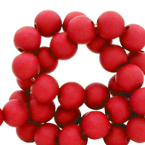 Perles acryliques 6 mm Rouge vif
