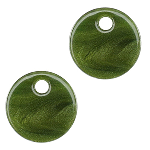 Pendentifs en r&eacute;sine 12mm Vert mousse