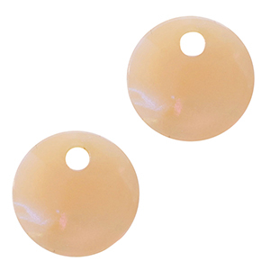 Pendentifs en r&eacute;sine 12mm P&ecirc;che blush opale
