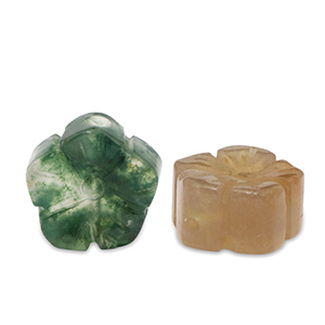 Pierres naturelles perles Agate fleur Marron-vert multicolore