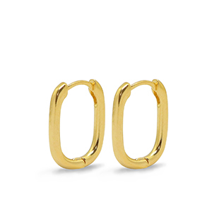 Appr&ecirc;ts en m&eacute;tal DQ boucles d'oreilles cr&eacute;oles ovale Dor&eacute; (sans nickel)