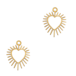 Breloques en acier Inox c&oelig;ur Dor&eacute;