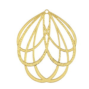 Breloques en acier Inox boh&egrave;mes fleur Dor&eacute;